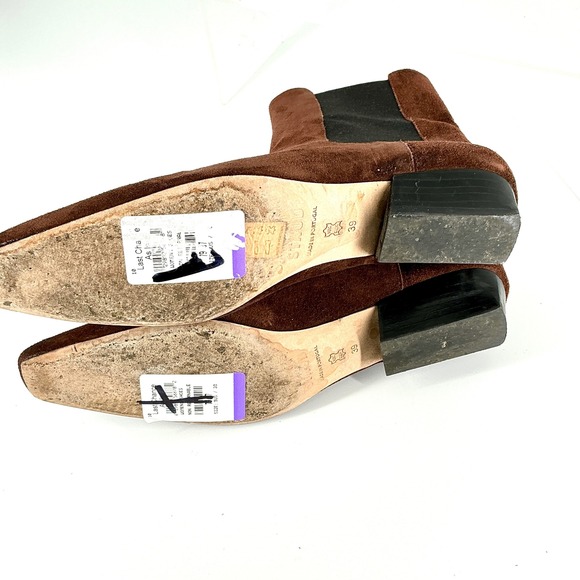 Staud Size 39 US 9 Mahogany Brown Suede Wally Chelsea Boots - Picture 8 of 13